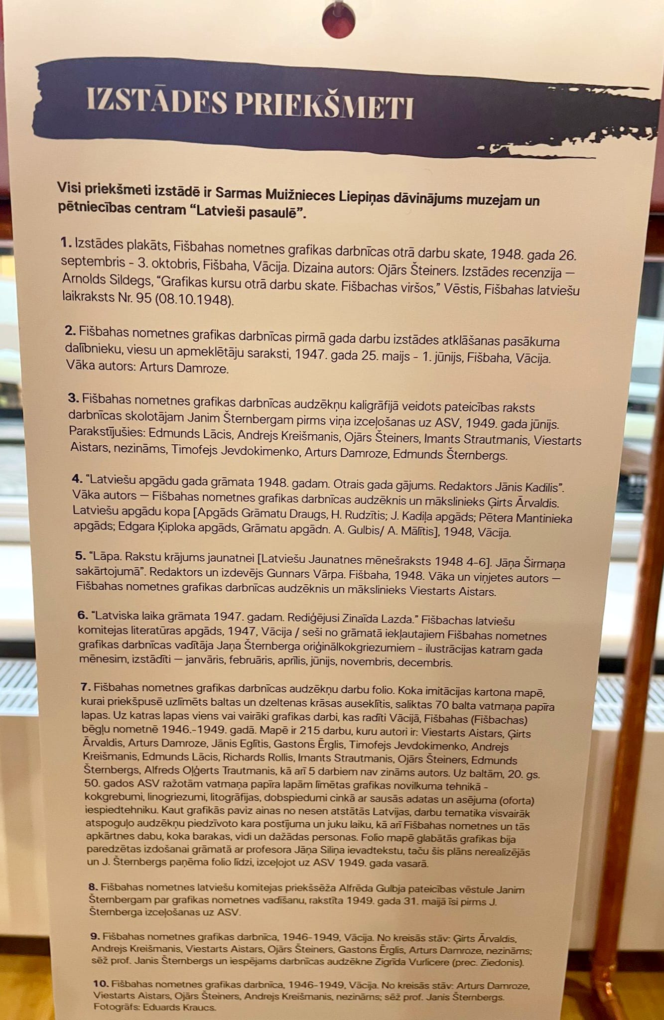 Izstādes priekšmeti